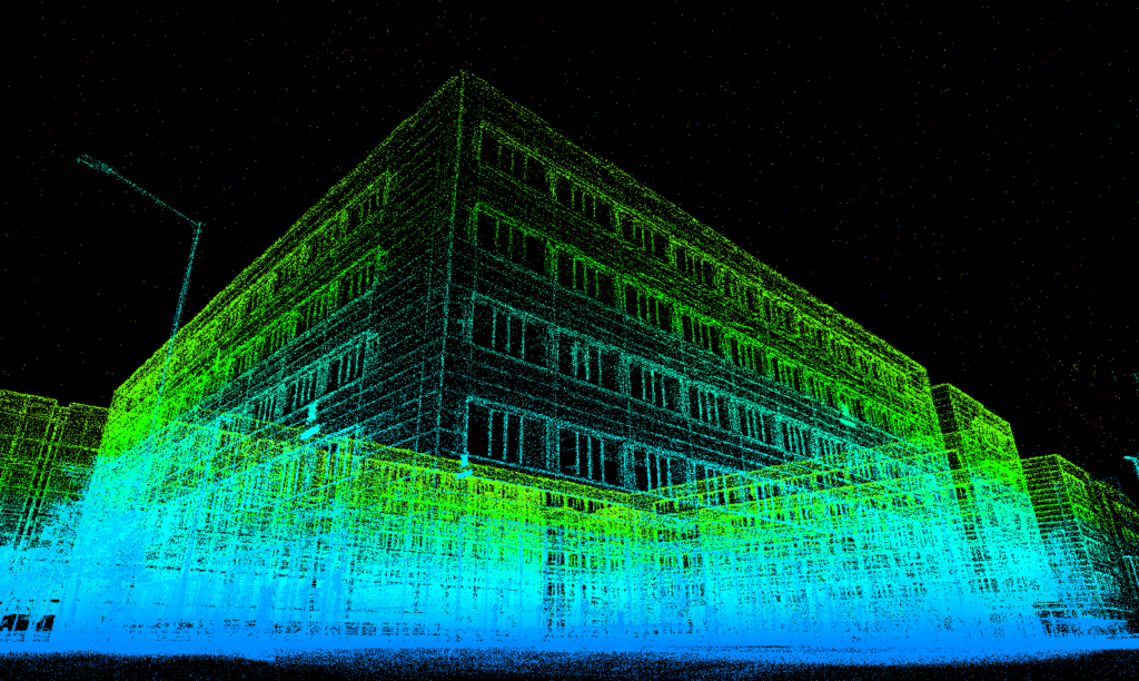 SLAM-LiDAR-Punktwolke Germanisches Nationalmuseum — Gebäudevermessung per mobilem Scanner