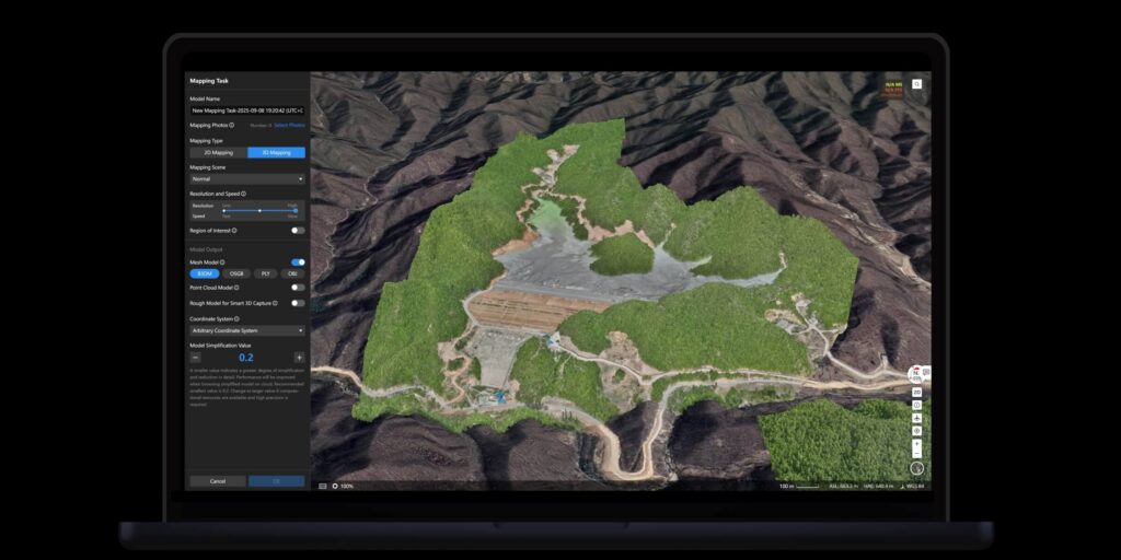 DJI FlightHub 2 Cloud-Modellierung — 3D-Geländemodell aus autonomer Drohnenvermessung